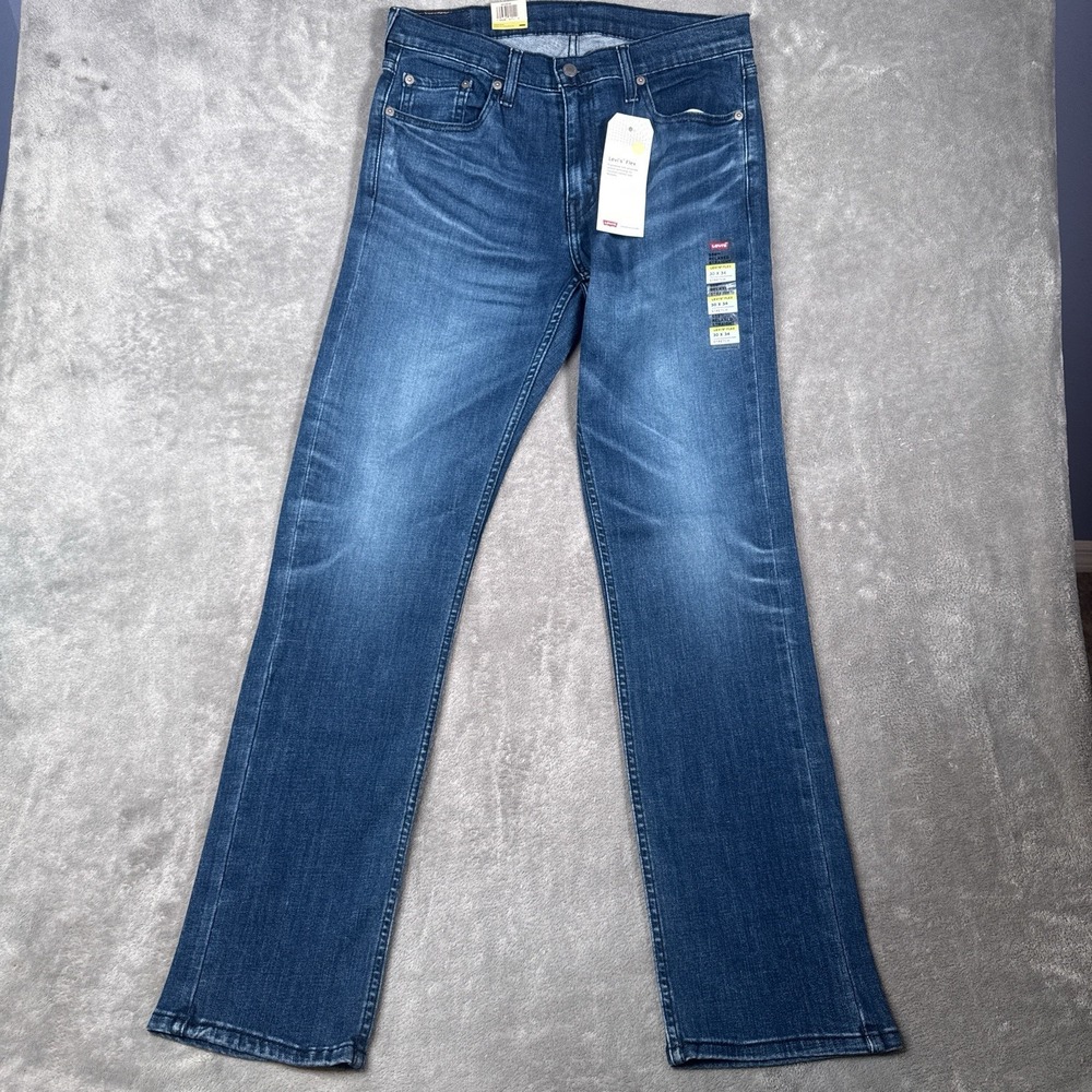 NWT Levis 559 Relaxed Straight Jeans Mens 30x34 Dark Blue Flex Denim